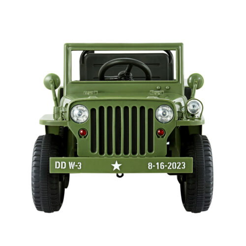 Rigo Kids Electric Ride On Car Jeep Military Off Road Toy Cars Remote 12V Olive - Image 4