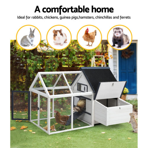 i.Pet Chicken Coop Rabbit Hutch 166cm x 120cm x 112cm Large Chicken Coop House Run Cage Wooden - Image 6