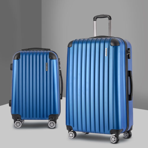 Wanderlite 2 Set Luggage 20-28 Inch with Zipper Lock Carry On Hard Shell Travel Suitcase Luggage Case Blue - Image 8