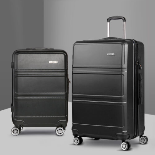 Wanderlite 2Set 20-28 Inch Luggage with TSA Lock Spinner Travel Suitcase Carry On Hard Shell Luggage Case Black - Image 8