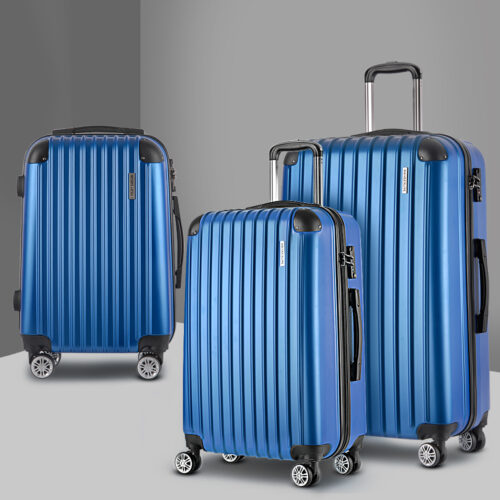 Wanderlite 3 Set Luggage 20-24-28 Inch with TSA Lock Spinner Hard Shell Travel Suitcase Luggage Organiser Case Blue - Image 8
