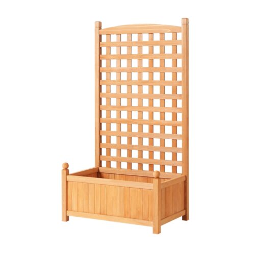 Green Fingers Garden Bed Wooden 64x35x115cm Planter Raised Box Container Trellis - Image 2