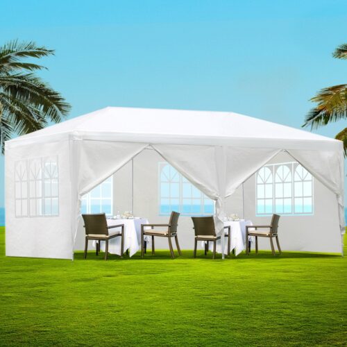 Instahut Gazebo 3x6m Marquee Wedding Party Tent Outdoor Camping Side Wall Canopy 6 Panel White - Image 9