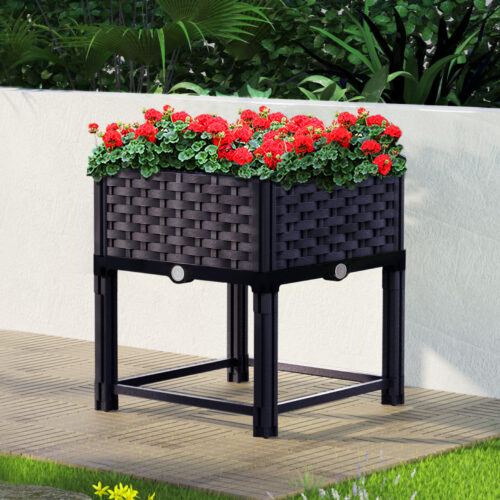 Green Fingers Garden Bed 40x40x23cm PP Planter Box Raised Container Growing Herb - Image 9