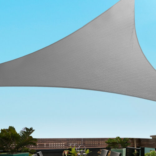Instahut Shade Sail 6x6x6m Triangle 280GSM 98% Grey Shade Cloth - Image 9
