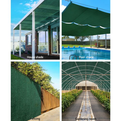 Instahut 50% Shade Cloth 1.83x20m Shadecloth Sail Heavy Duty Green - Image 5
