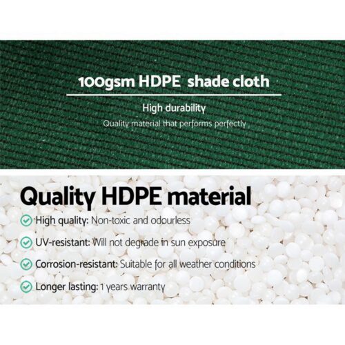 Instahut 50% Shade Cloth 1.83x20m Shadecloth Sail Heavy Duty Green - Image 6