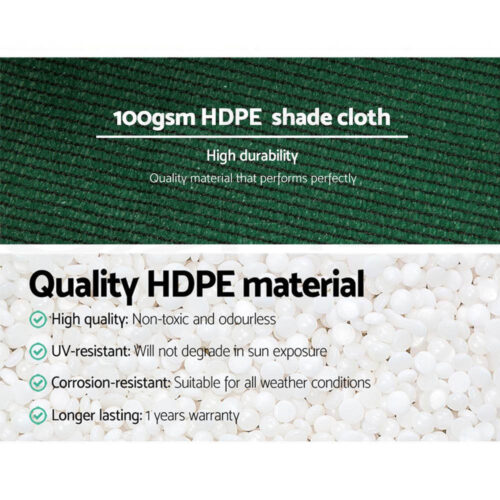 Instahut 50% Shade Cloth 1.83x30m Shadecloth Sail Heavy Duty Green - Image 6