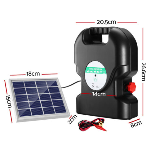 Giantz Fence Energiser 20KM Solar Powered 1.2J Electric - Image 3