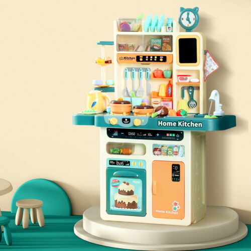 Keezi Kids Kitchen Pretend Play Set Cooking Sound Steam Light Function - Image 9