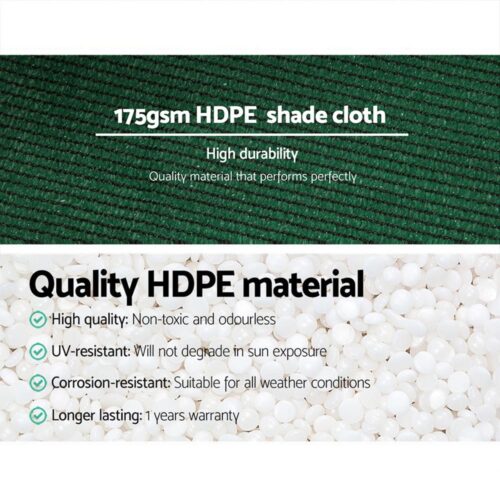 Instahut 70% Shade Cloth 1.83x20m Shadecloth Sail Heavy Duty Green - Image 6
