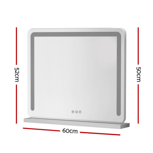 Embellir Makeup Mirror 60x50cm Hollywood Vanity with LED Light Tabletop White - Image 2