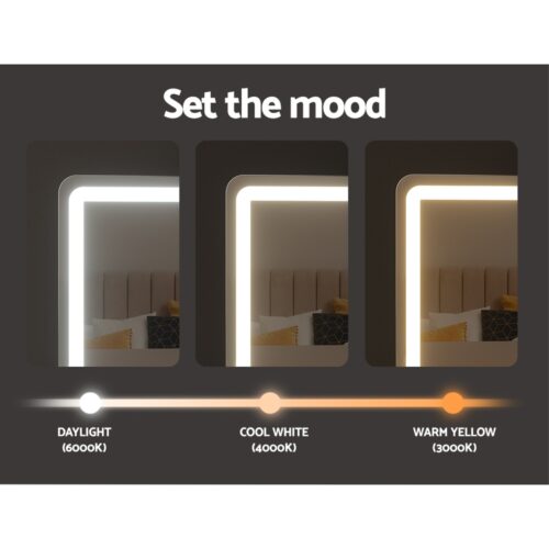 Embellir Makeup Mirror 60x50cm Hollywood Vanity with LED Light Tabletop White - Image 5