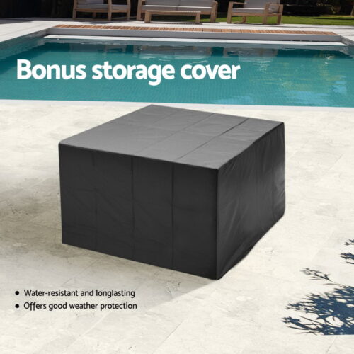 Gardeon Outdoor Dining Set 9 Piece Wicker Table Chairs Setting Grey - Image 6