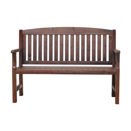 Gardeon Outdoor Garden Bench Wooden 2 Seater Lounge Chair Patio Furniture Brown - Image 3