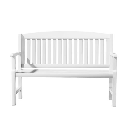 Gardeon Outdoor Garden Bench Wooden 2 Seater Lounge Chair Patio Furniture White - Image 3