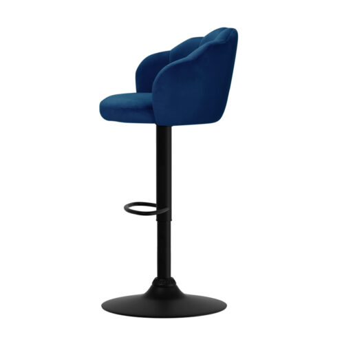 Artiss 2x Bar Stools Gas Lift Velvet Blue - Image 3