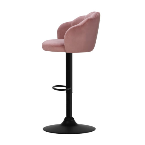 Artiss 2x Bar Stools Gas Lift Velvet Pink - Image 3
