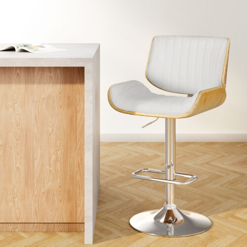 Artiss Bar Stools Swivel Leather Chairs Wooden - Image 8