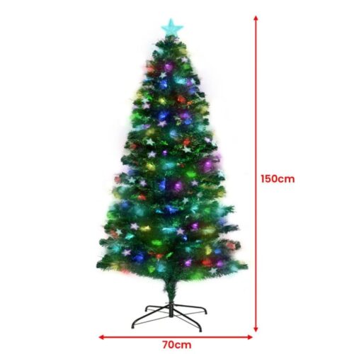 Christabelle 1.5m Enchanted Pre Lit Fibre Optic Christmas Tree Stars - Image 2
