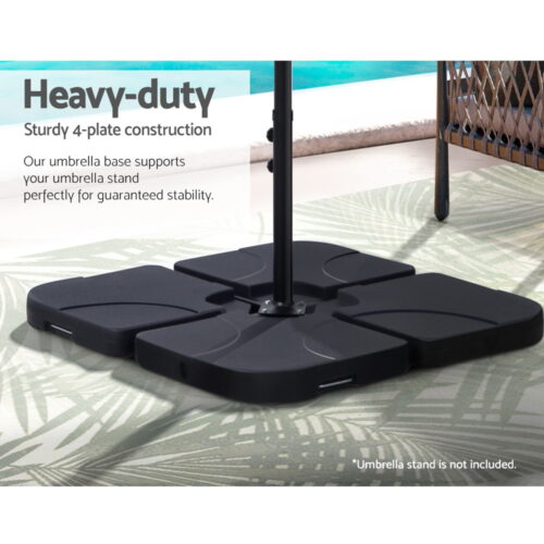 Instahut Outdoor Umbrella Base 50cm 4 Plates Stand Pod Cantilever - Image 3