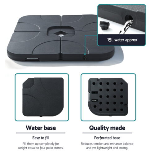 Instahut Outdoor Umbrella Base 50cm 4 Plates Stand Pod Cantilever - Image 4