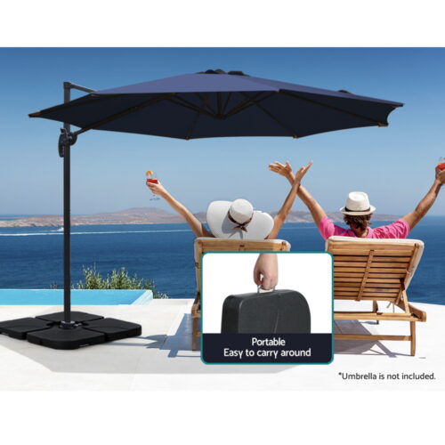 Instahut Outdoor Umbrella Base 50cm 4 Plates Stand Pod Cantilever - Image 5