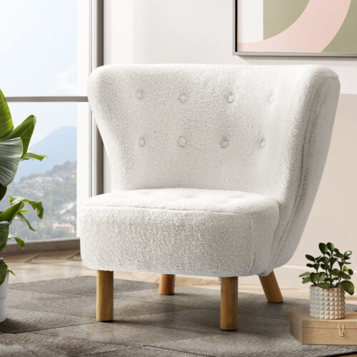 Artiss Armchair Lounge Accent Chair Armchairs Couch Chairs Sofa Bedroom White - Image 9