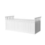 Gardeon Outdoor Storage Bench Box 129cm Wooden Garden Toy Chest Sheds Patio Furniture XL White
