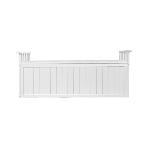 Gardeon Outdoor Storage Bench Box 129cm Wooden Garden Toy Chest Sheds Patio Furniture XL White - Image 4
