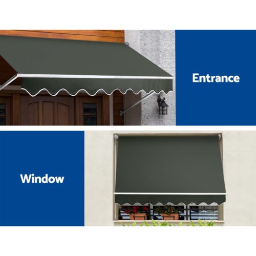 Instahut Window Fixed Pivot Arm Awning Patio Outdoor Blinds Retractable 2.8X2.1M - Image 6