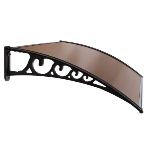 Instahut Window Door Awning 1mx2.4m Brown Hollow Sheet Plastic Frame - Image 5