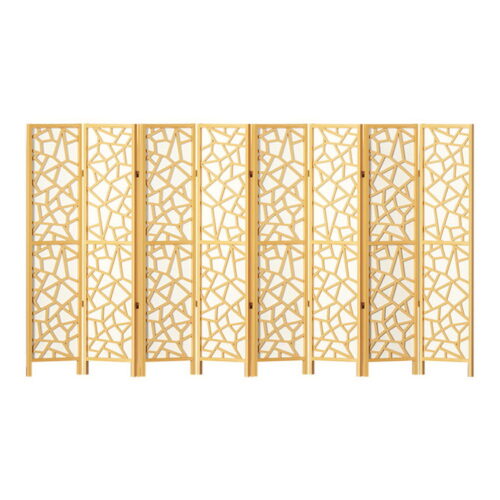 Artiss 8 Panel Room Divider Screen 325x170cm Clover Natural - Image 2
