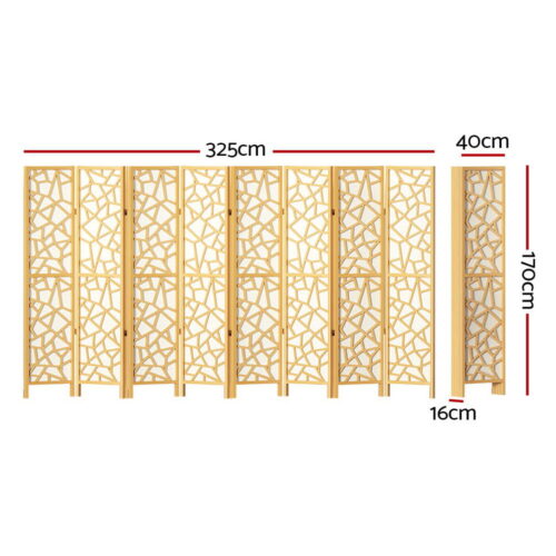 Artiss 8 Panel Room Divider Screen 325x170cm Clover Natural - Image 3