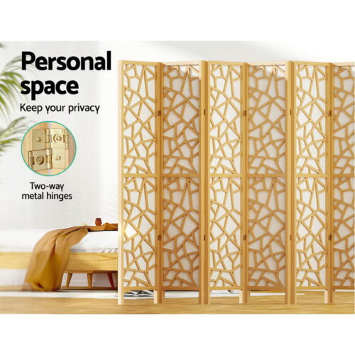 Artiss 8 Panel Room Divider Screen 325x170cm Clover Natural - Image 6