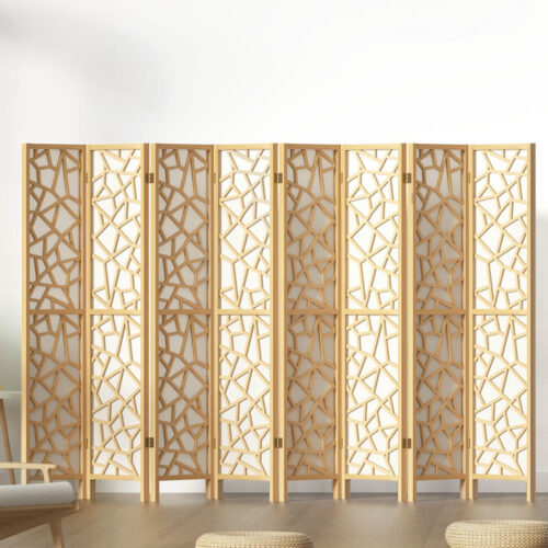 Artiss 8 Panel Room Divider Screen 325x170cm Clover Natural - Image 9