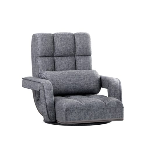 Artiss Floor Lounge Sofa Bed Swivel Grey - Image 2