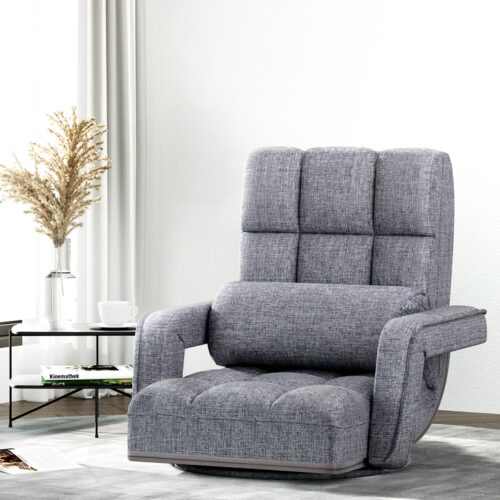 Artiss Floor Lounge Sofa Bed Swivel Grey - Image 9