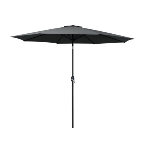 Instahut 2.7m Outdoor Umbrella w/ Base Pole Stand Garden Beach Black - Image 2