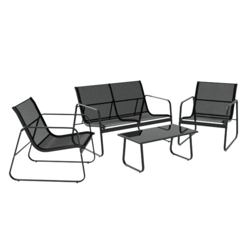 Gardeon Outdoor Sofa Set Lounge Setting Textilene Table and Chairs Garden Patio Furniture - Image 2