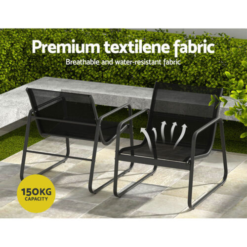 Gardeon Outdoor Sofa Set Lounge Setting Textilene Table and Chairs Garden Patio Furniture - Image 7