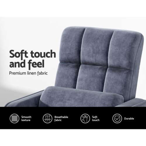 Artiss Floor Lounge Sofa Bed Swivel Charcoal - Image 5