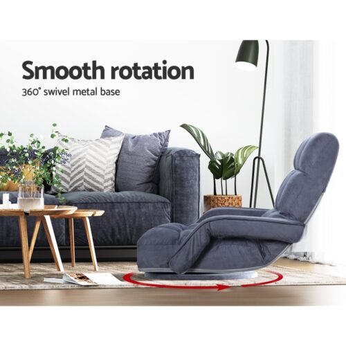 Artiss Floor Lounge Sofa Bed Swivel Charcoal - Image 7