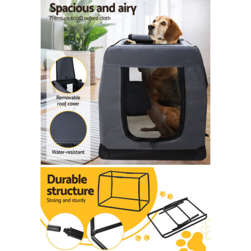 i.Pet Pet Carrier Soft Crate Dog Cat Travel 121x80CM Portable Foldable Car 4XL - Image 6