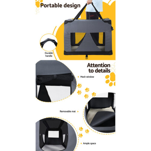 i.Pet Pet Carrier Soft Crate Dog Cat Travel 121x80CM Portable Foldable Car 4XL - Image 7