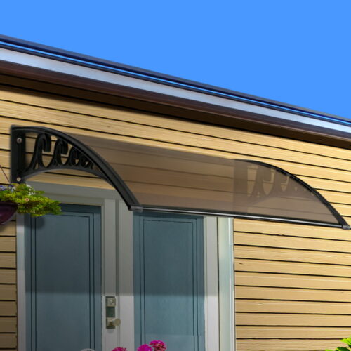Instahut Window Door Awning 1mx1.2m Brown - Image 9