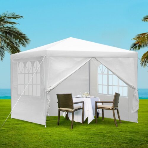 Instahut Gazebo 3x3m Marquee Wedding Party Tent Outdoor Camping Side Wall Canopy Window Panel White - Image 8