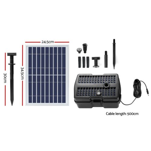 Gardeon Solar Pond Pump Water Fountain Filter Box Submersible Outdoor Pool 6.6FT - Image 2