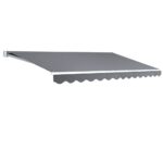 Instahut Retractable Folding Arm Awning Manual Sunshade 4Mx2.5M Pearl Grey