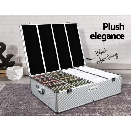 Embellir CD Case DVD Cases Storage Box 1000 Discs Aluminium Case DVD Folders - Image 7